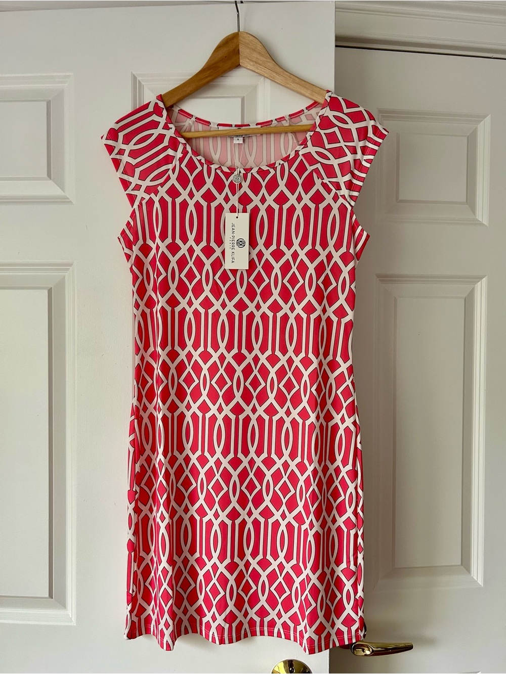 Jean-Pierre Klifa Geometric Cap-Sleeve Dress